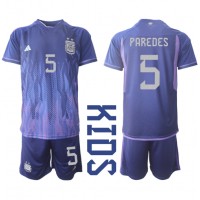 Argentina Leandro Paredes #5 Bortedraktsett Barn VM 2022 Kortermet (+ Korte bukser)